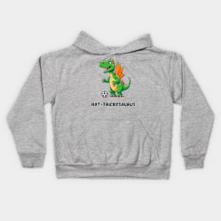 Hat-trickosaurus Dino Playing Soccer Kids Hoodie